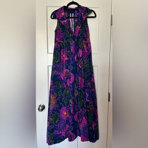 Handmade Vintage Collared Maxi Dress Flexible Sizing